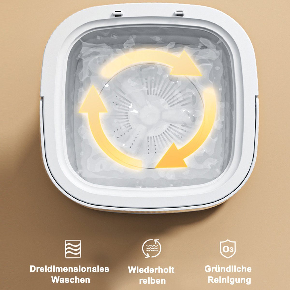 Hikeren Wäscheschleuder 10L Klappwaschmaschine mit Ablaufkorb,Für Babykleidung,Unterwäsche