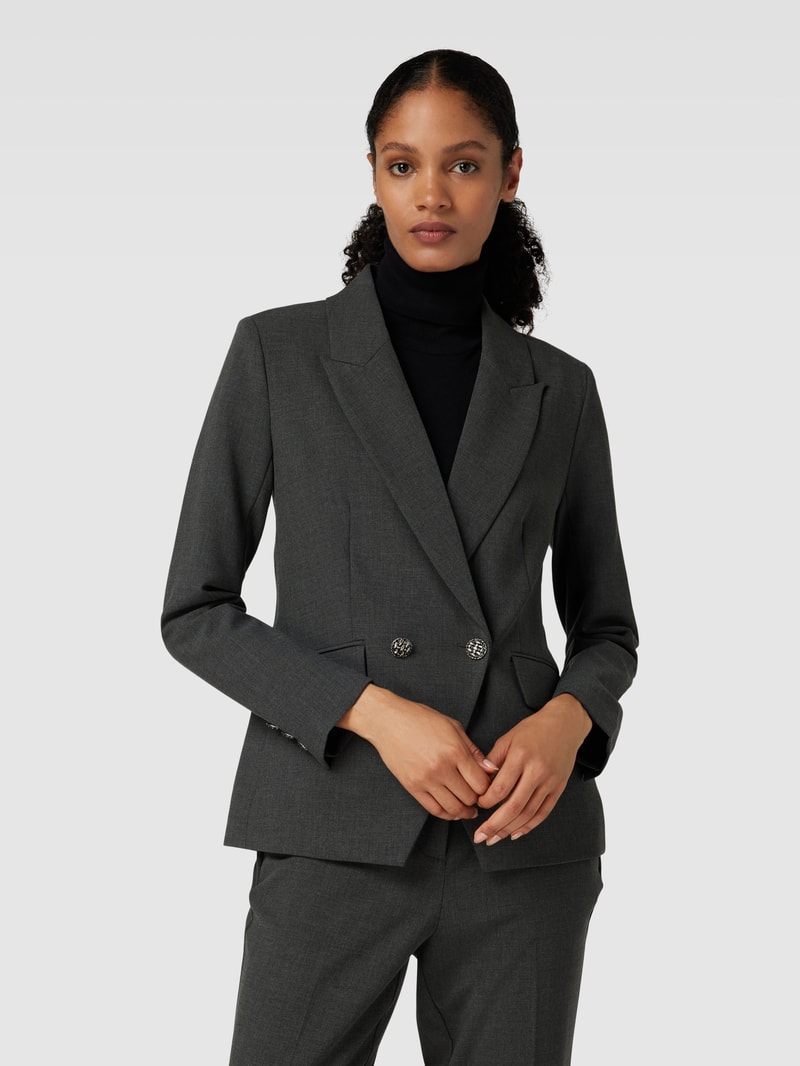 Blazer mit Reverskragen und Knopfverschluss in anthrazit
