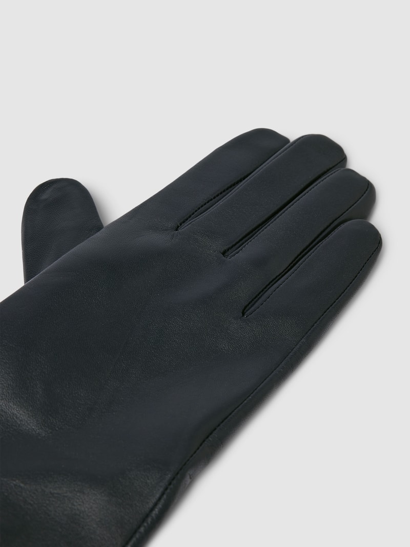 Lederhandschuhe mit Label-Detail Modell 'Essential Flag' in marineblau