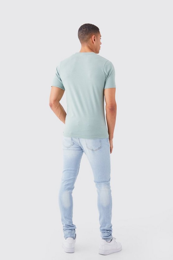 Herren Skinny Stretch Jeans mit Rissen