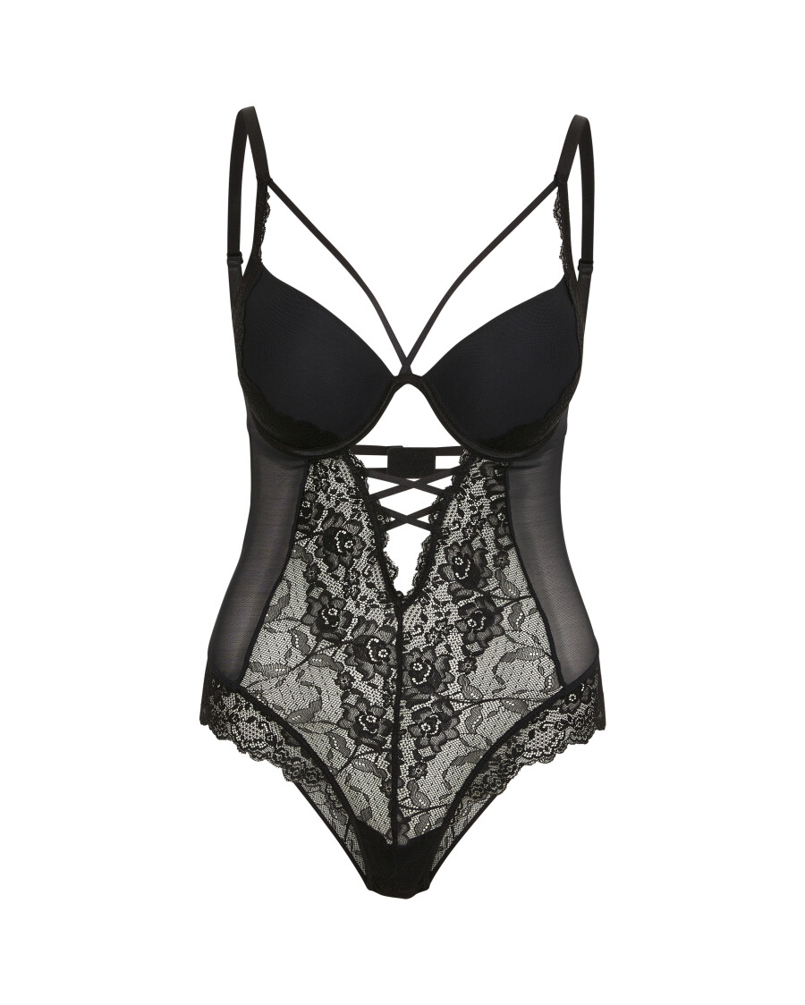Schwarzer Body mit Push-up-Effekt