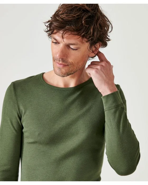 Tee-shirt col rond, maille interlock Thermolactyl