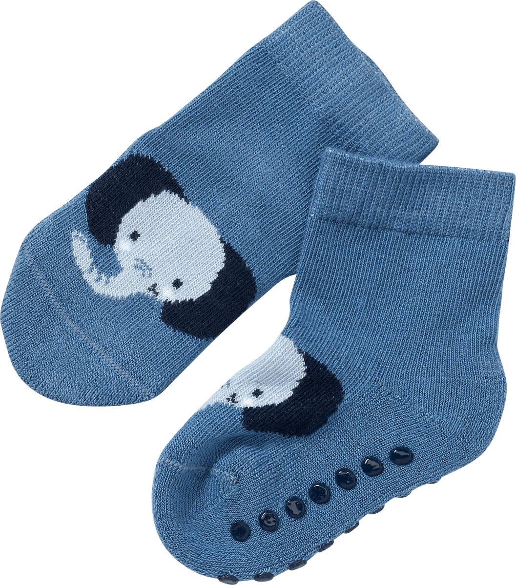 ABS Socken mit Elefanten-Motiv, blau, Gr. 23/26, 1 St