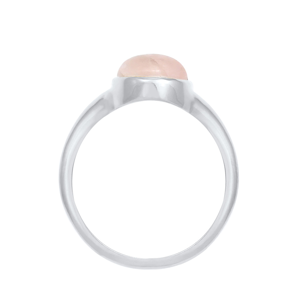 Elli Elli Bague Bague Signet Femme Oval Trend Chunky avec Quartz Rose en Argent Sterli Bague