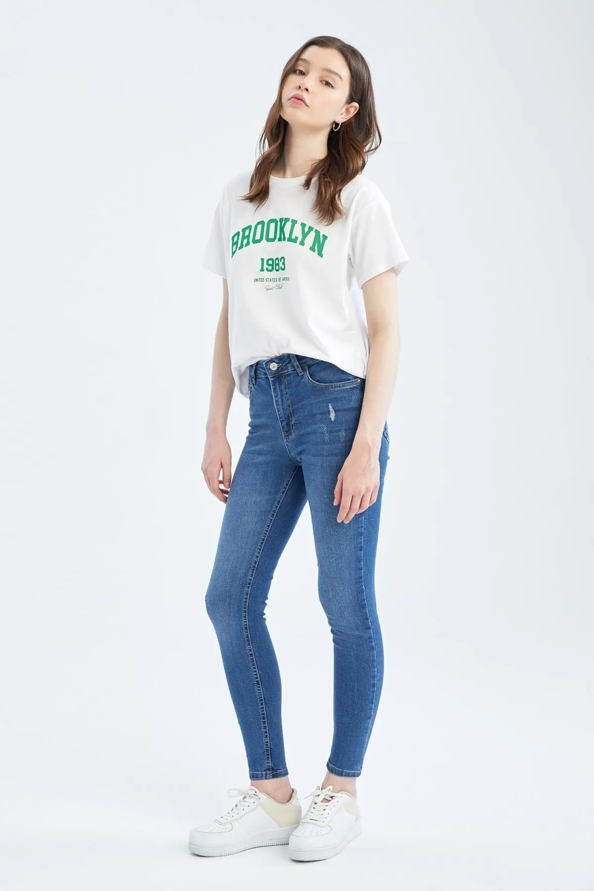 DeFacto  Rebace Skinny Fit Jeanshose mit zerrissenen Details