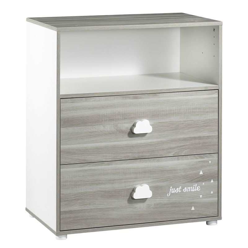 Commode à langer 2 en 1 chêne silex Smile