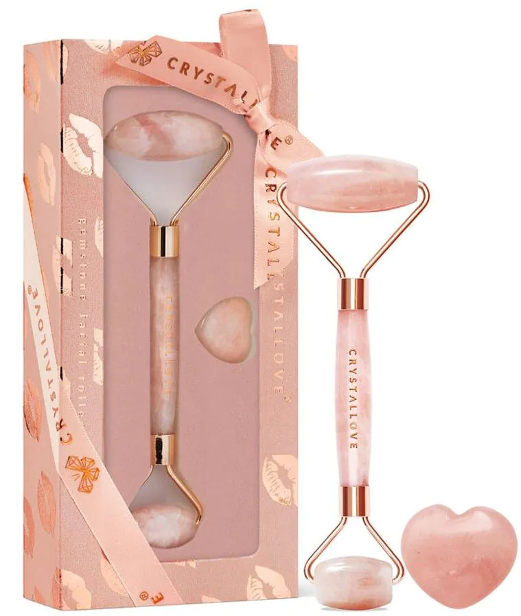 Σετ μασάζ προσώπου Crystallove Selflove με ροζ χαλαζία
