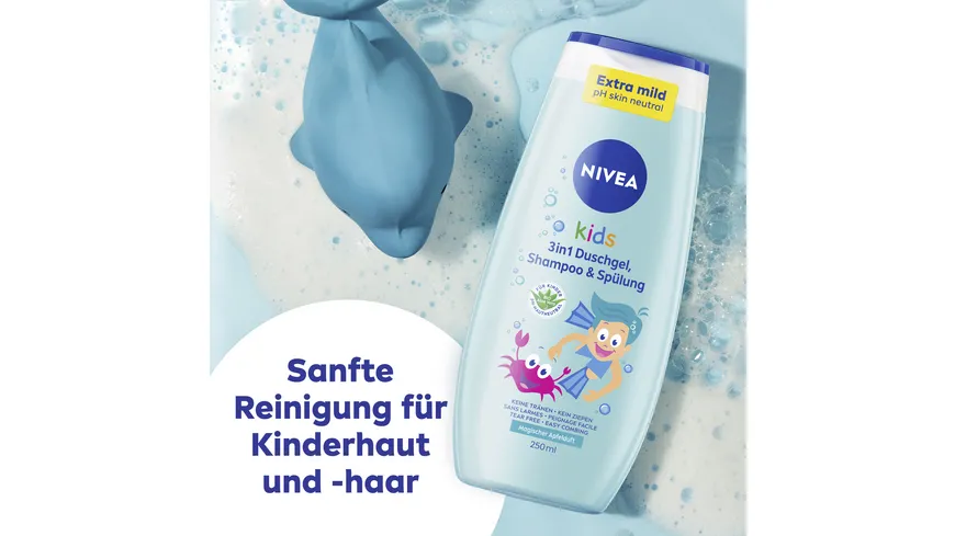 NIVEA kids 3in1 Duschgel Shampoo & Spülung Magischer Apfelduft 250 ml