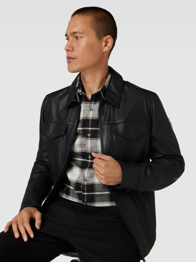 Slim Fit Freizeithemd mit Karomuster in offwhite