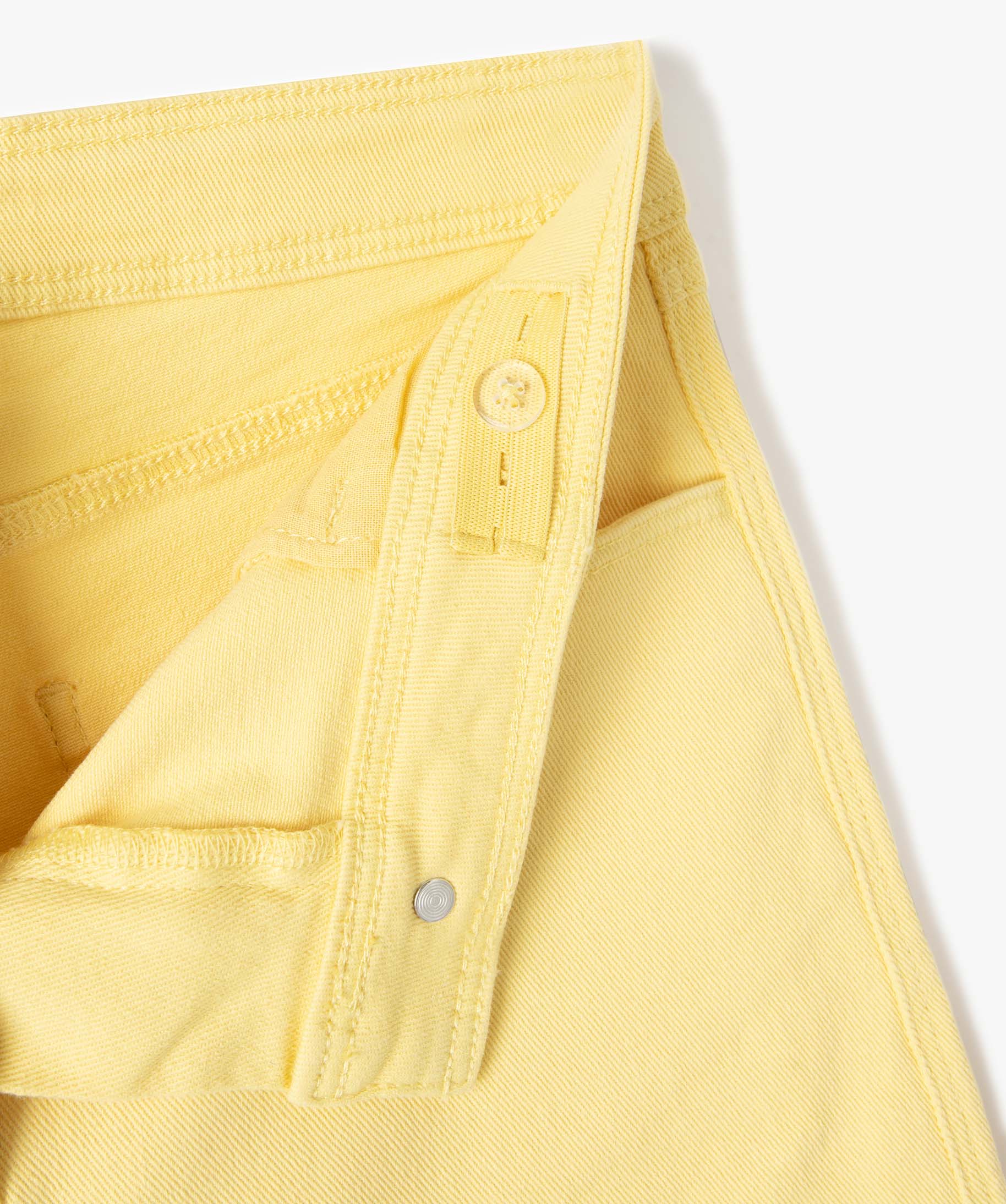 Short fille en toile denim avec revers jaune | GEMO