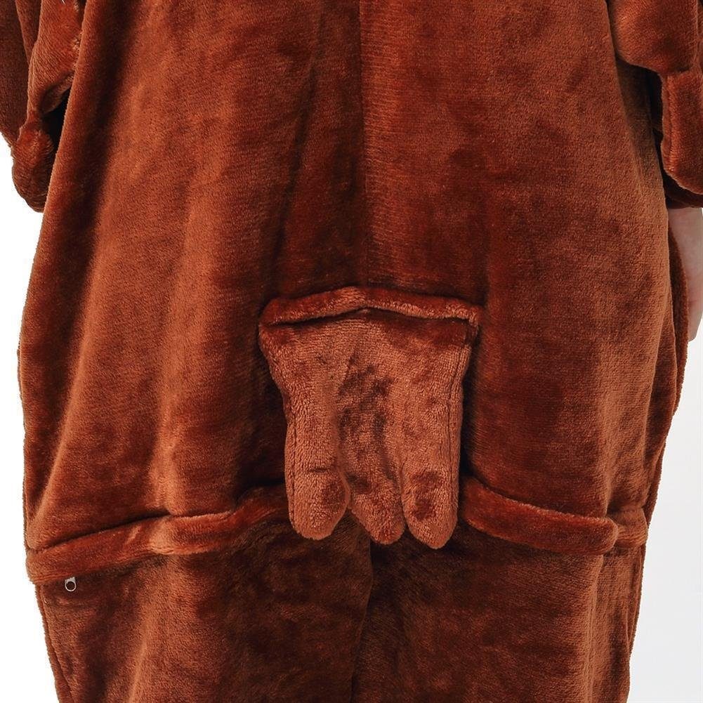 Katara Partyanzug Waldtiere Jumpsuit Kostüm Onesie Overall Erwachsene S-XL, Bär, Biene, Eule, Eichhörnchen, Fuchs, Fledermaus, Rentier, Maus, Igel
