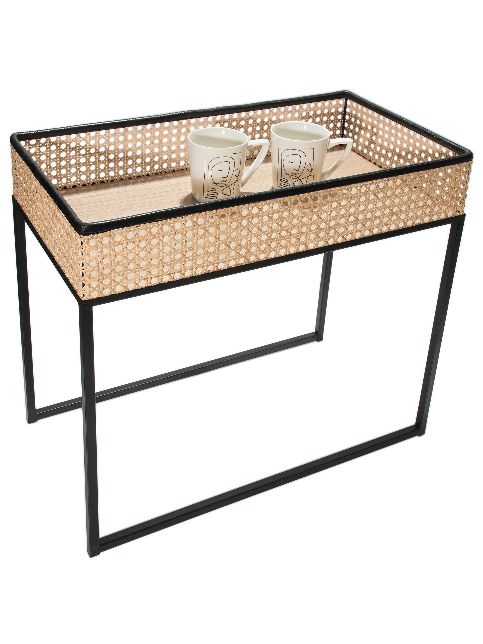Coffee Table Tisch, Schwarz/Beige