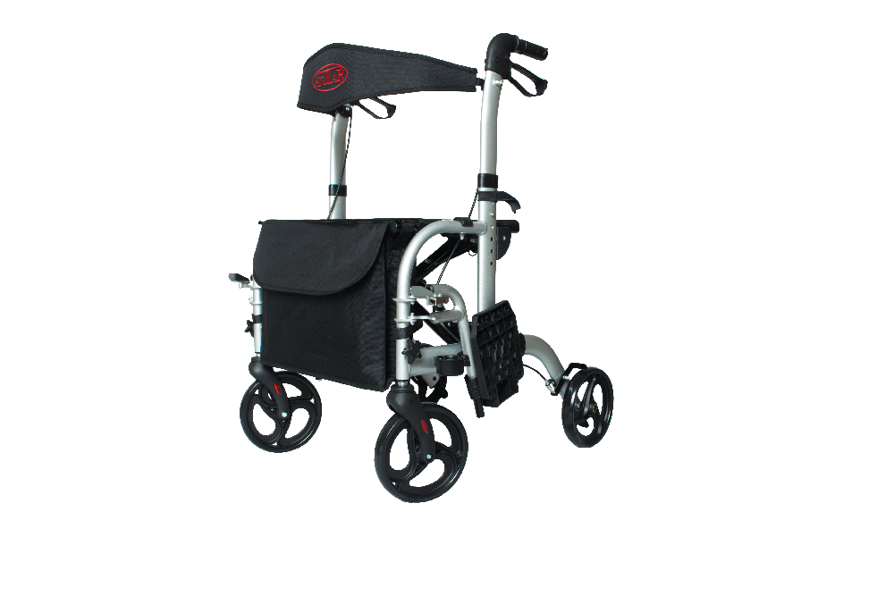 ANTAR Alu Vierrad-Rollator mit einklappbaren Fußstützen AT51005