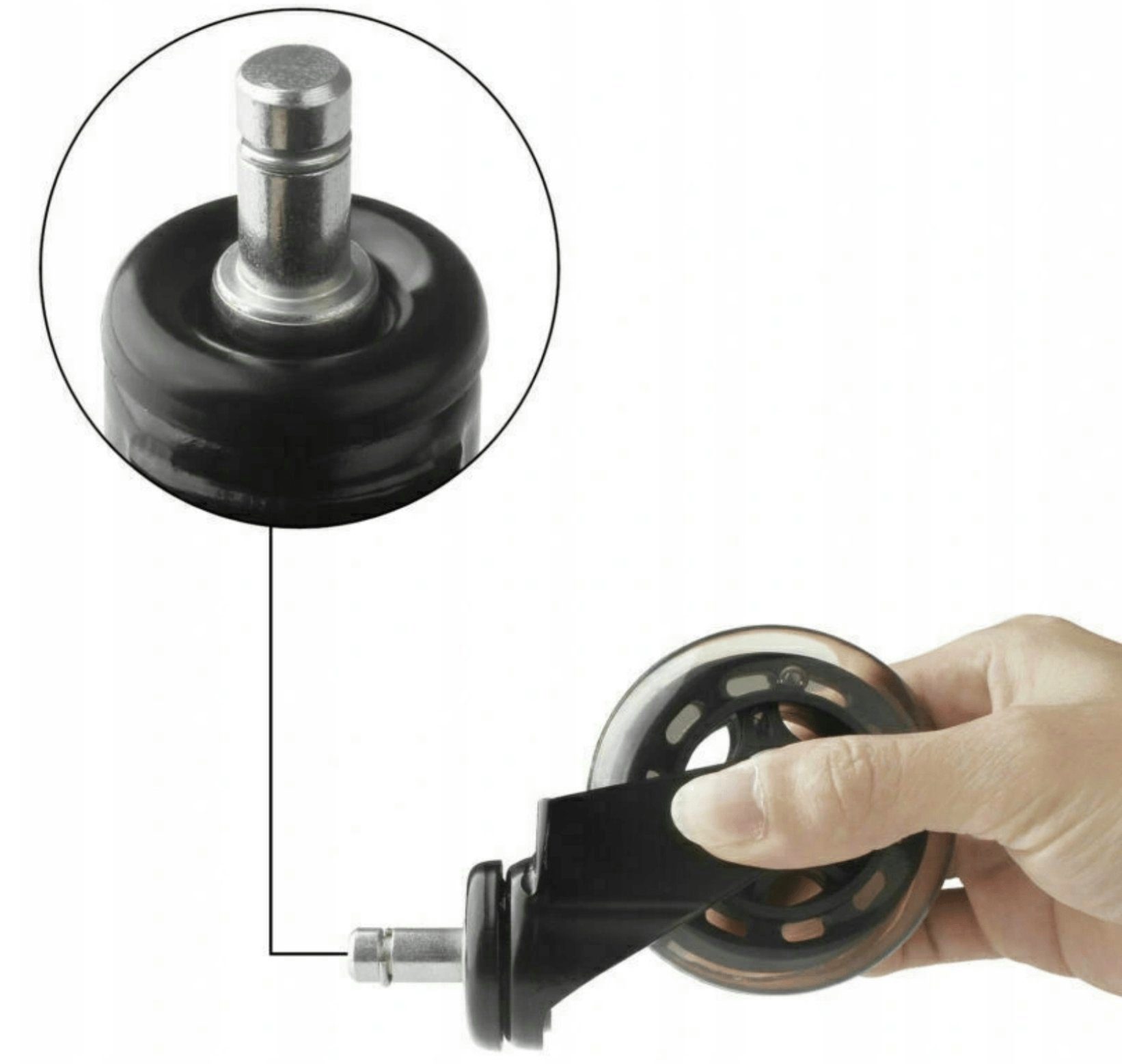 KomfortHome Stuhlrolle Stuhlrolle 5er Set 75mm für Ihren Bürostuhl mit 11mm Stift, (5-St)