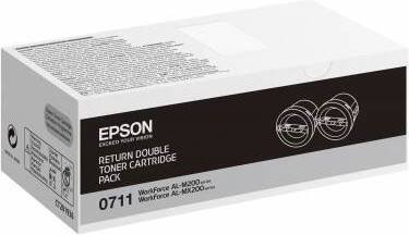 Epson 0711 Original Tonerkartusche C13S050711 Schwarz Duopack 2 Stück