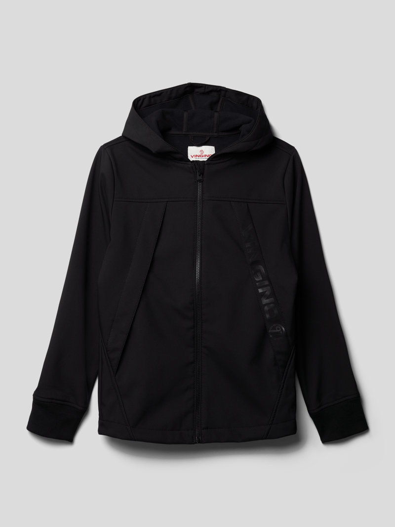 Funktionsjacke mit Label-Print Modell 'TOBI' in schwarz