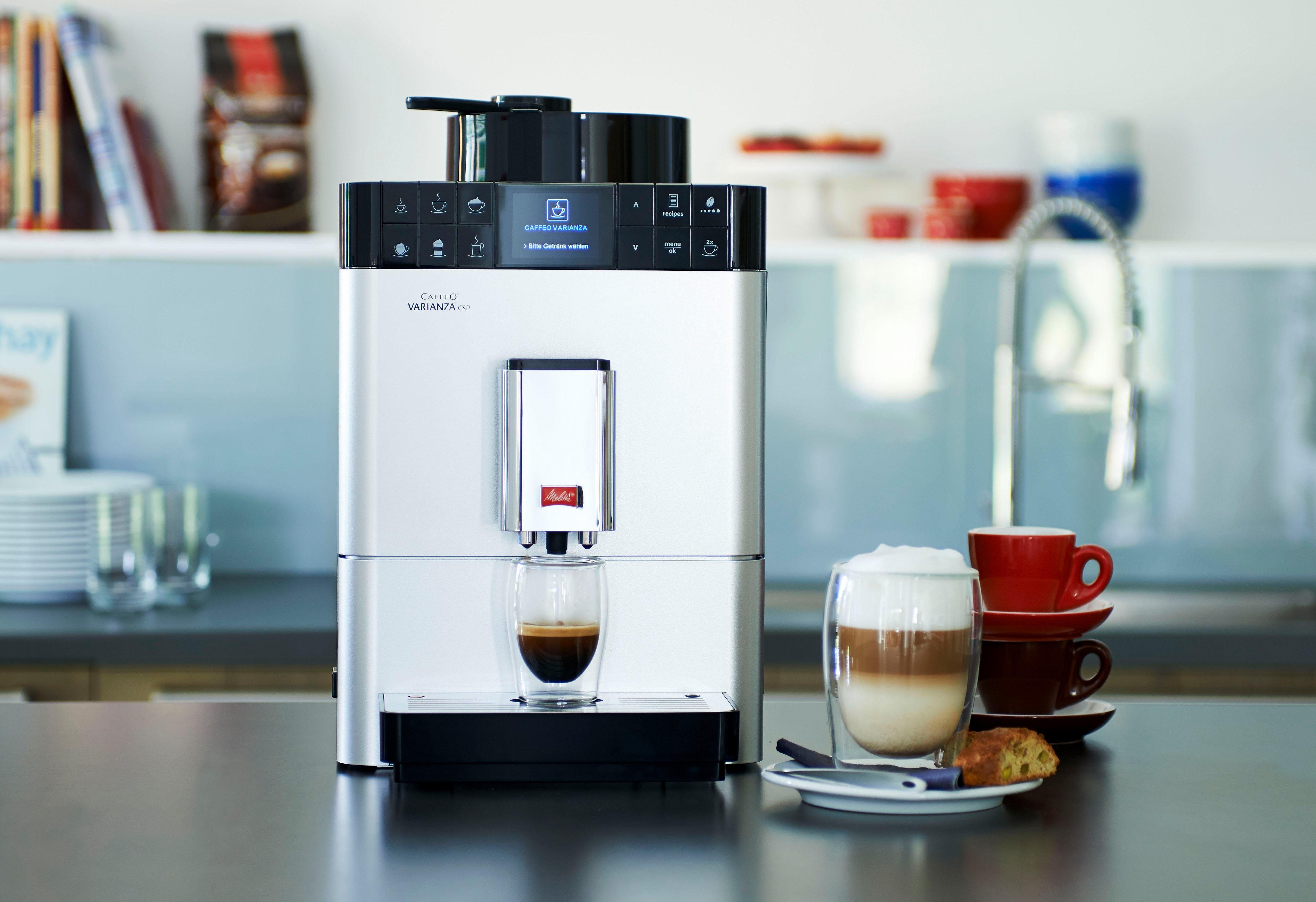 Melitta Kaffeevollautomat Varianza® CSP F57/0-101, silber, Tassenindividuell dosieren: My Bean Select, 10 Kaffeerezepte