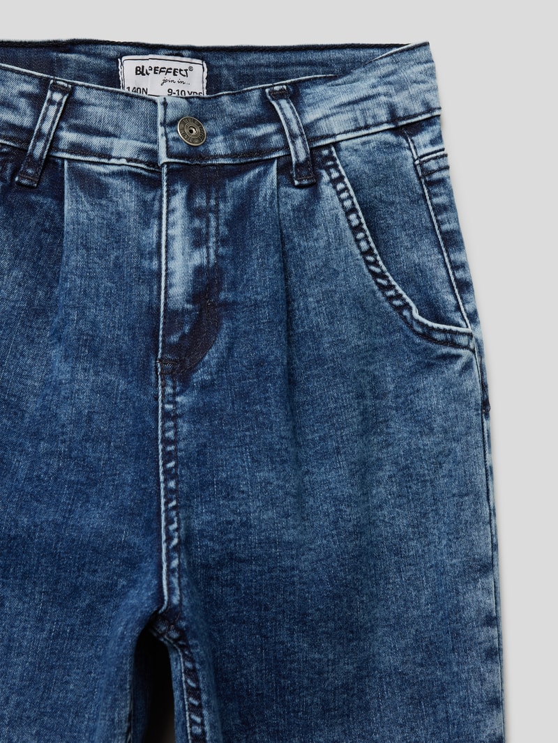 Jeans im Used-Look in dunkelblau