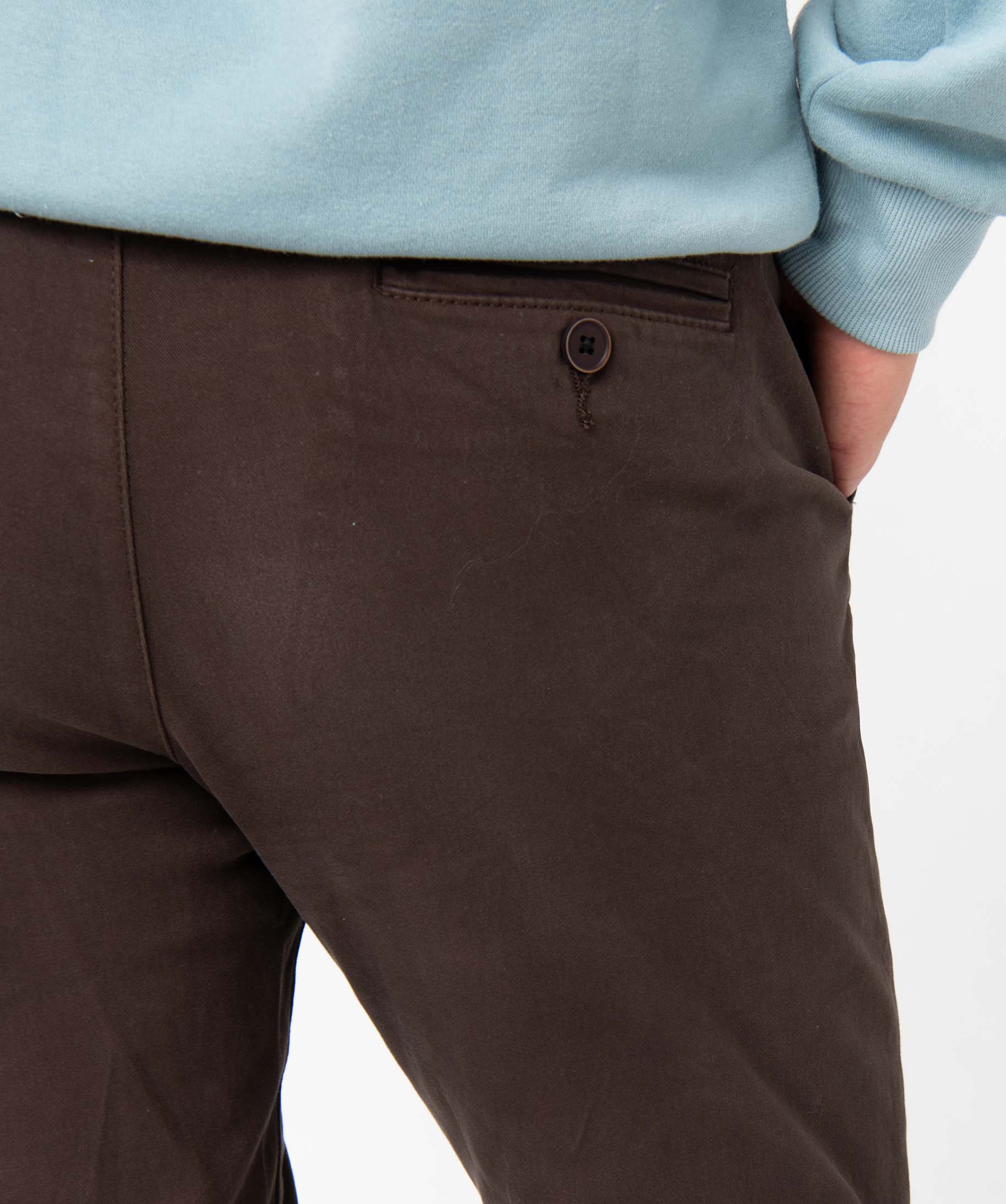 Pantalon chino en coton stretch homme marron | GEMO
