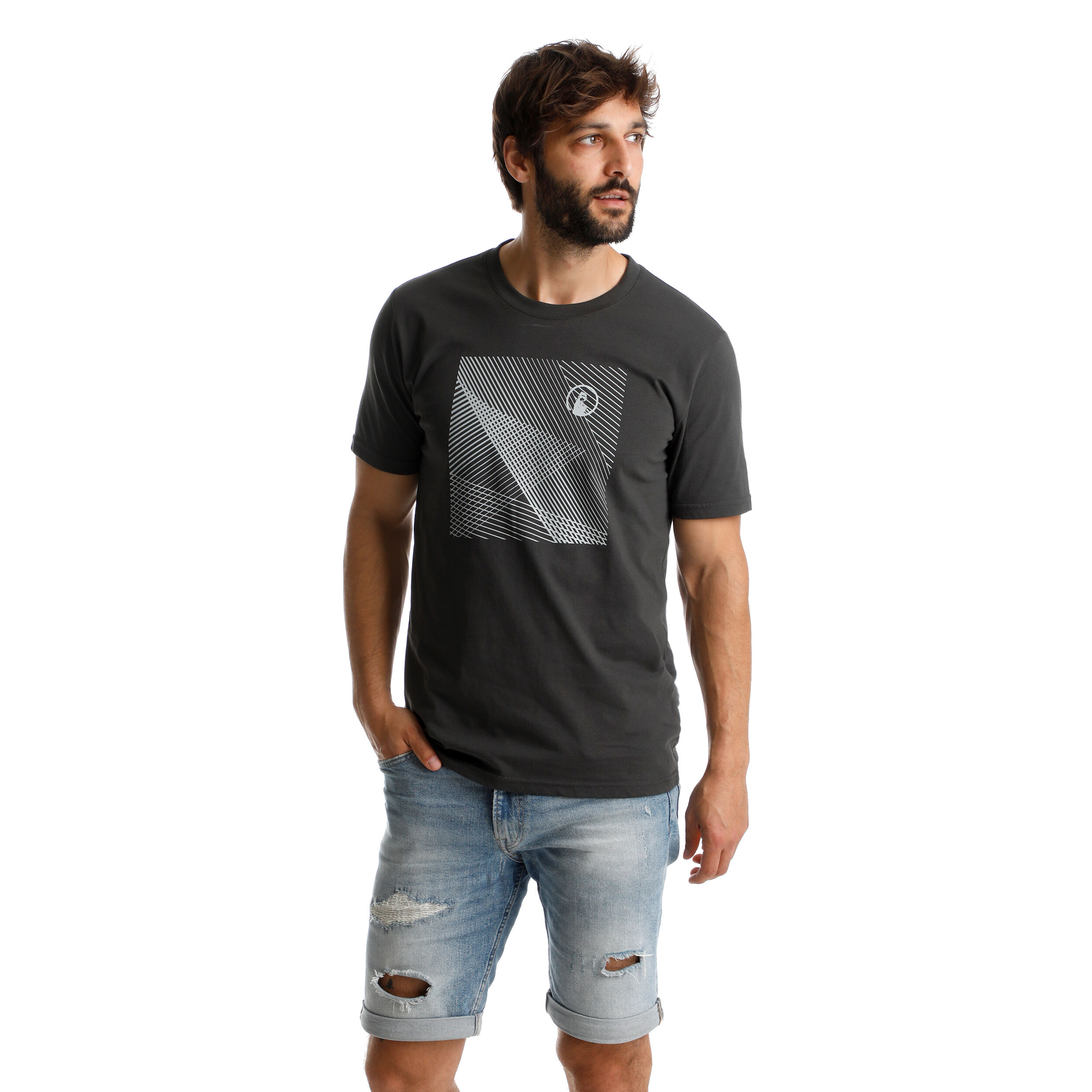 Square Lines T-Shirt Herren - Anthrazit