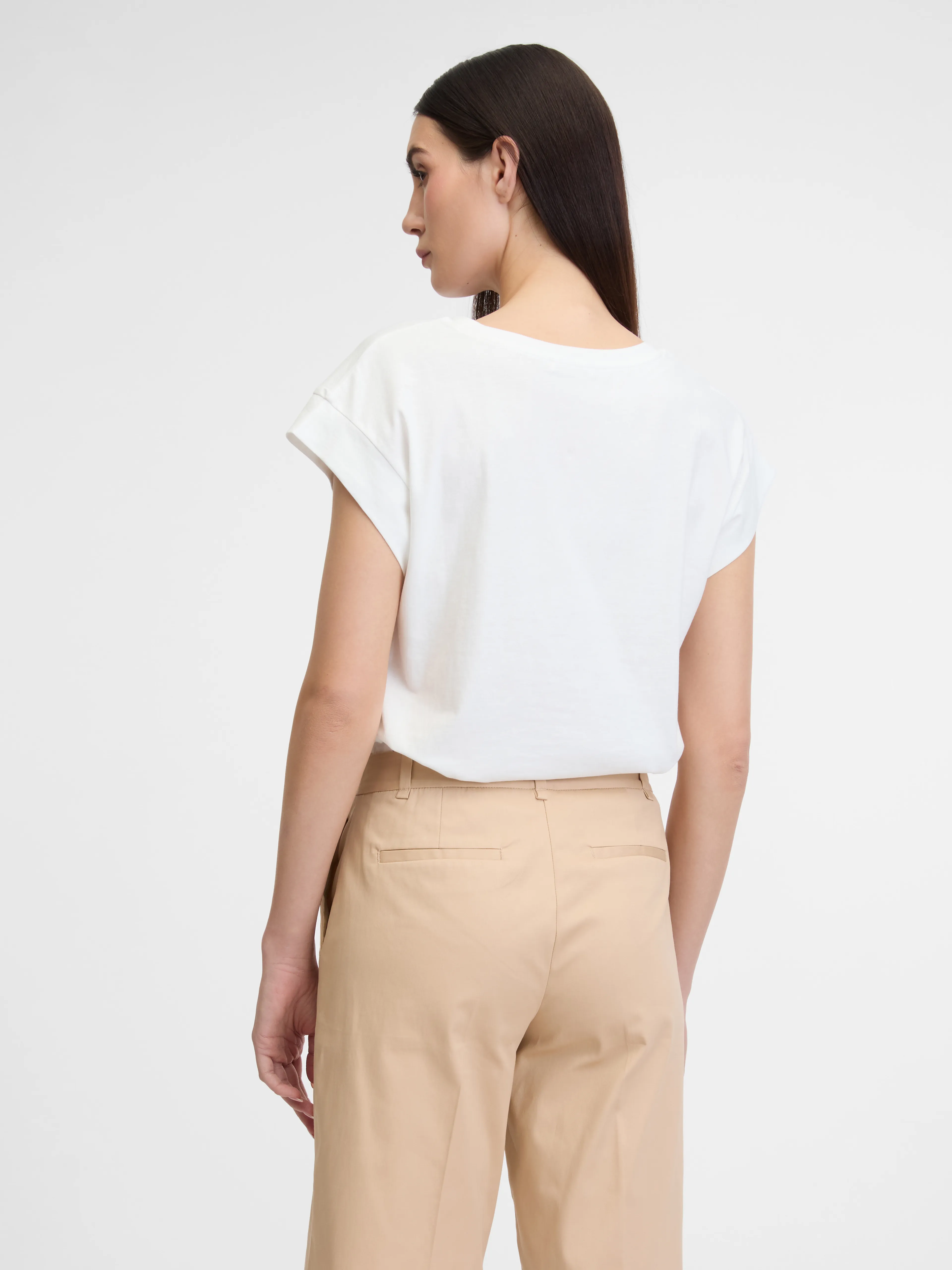 Weißes Damen-T-Shirt mit kurzen Ärmeln ORSAY