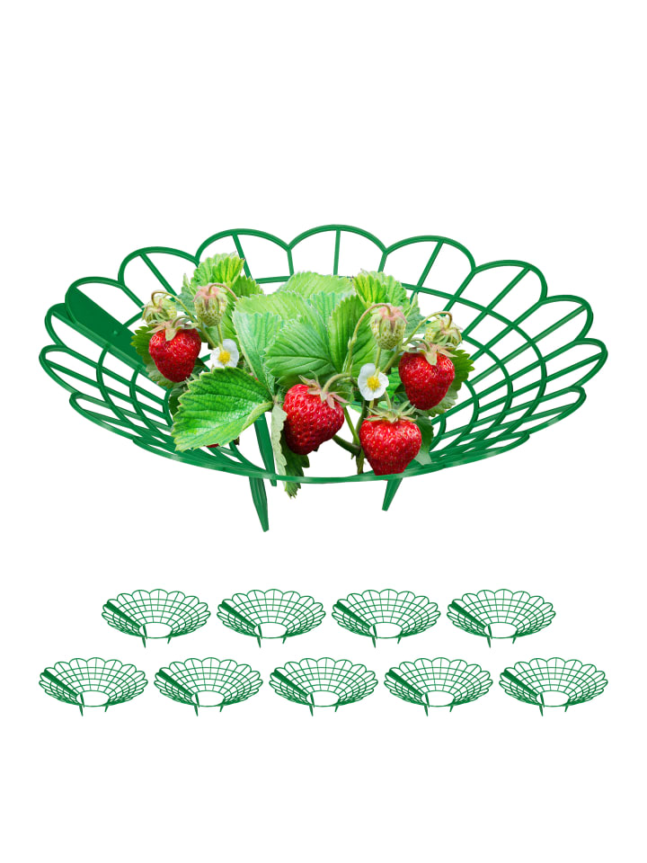 relaxdays 10 x Erdbeerreifer in Grün - (H)10 x Ø 30 cm günstig kaufen onesize