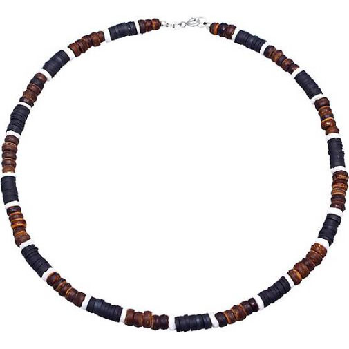 KUZZOI Halskette Herren Heishi Beads Vintage Surfer 925 Silber