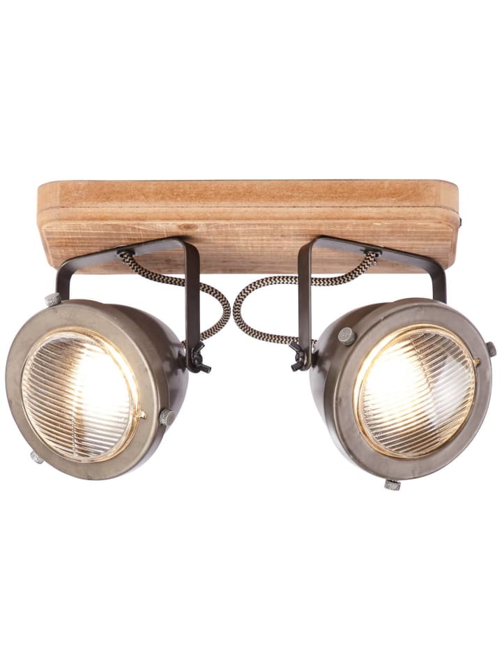 Brilliant Spotbalken, 2-flammig Carmen Wood 18x27x11,5 cm in burned steel/holz günstig kaufen onesize