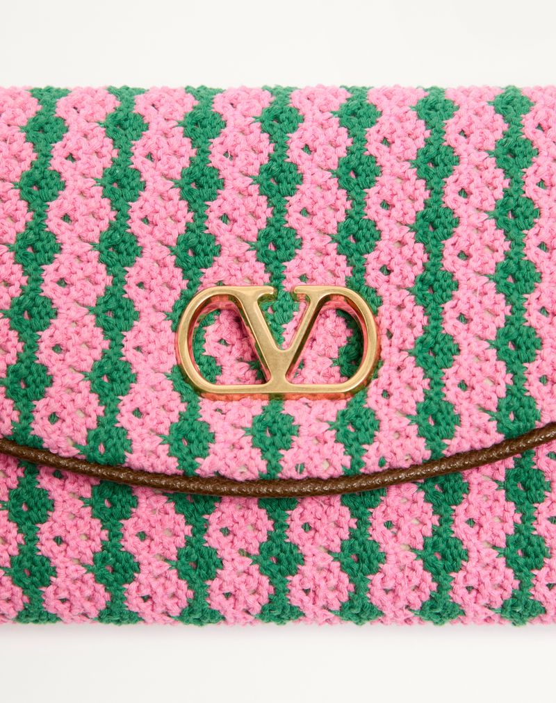 Bolsa de ombro pequena Valentino Garavani Devain em crochê