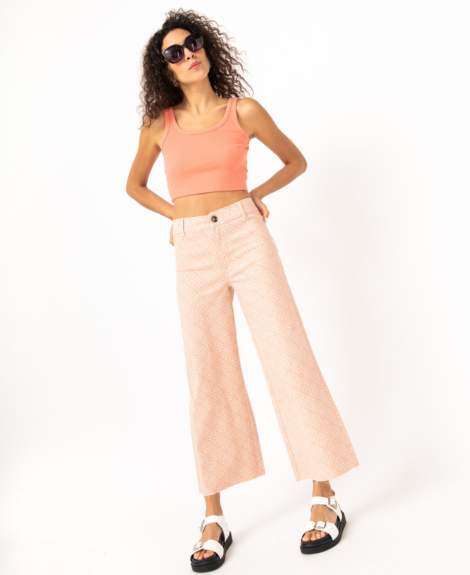 Débardeur court en maille ctelée femme rose | GEMO