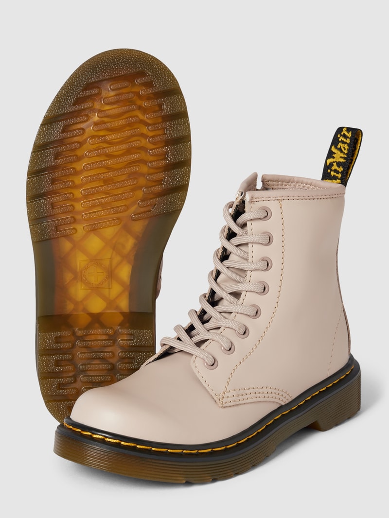 Schnürstiefel mit Zugschlaufe in beige