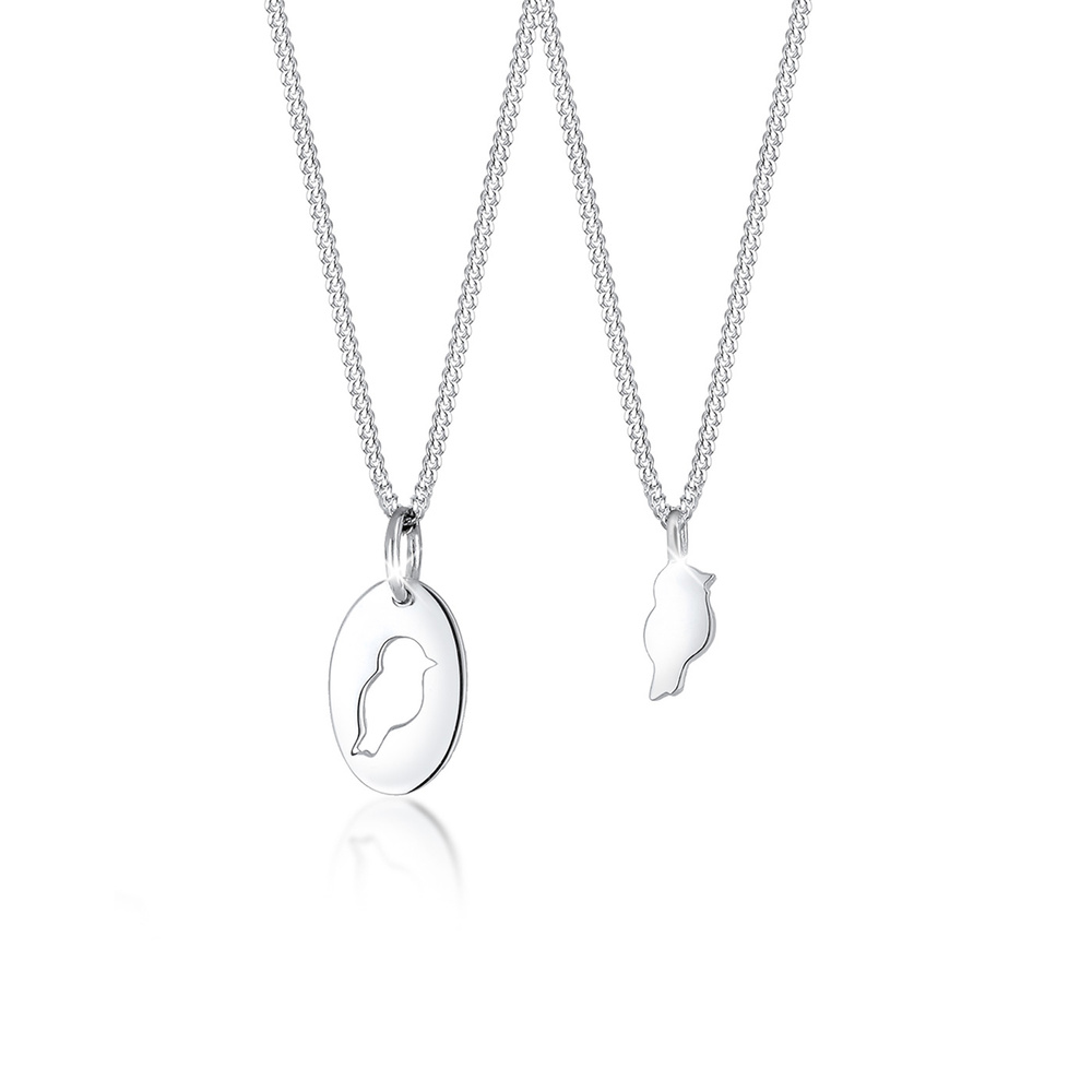 Elli Elli Collier Femme Oiseau Affiliation en Argent Sterling (925/1000) Bijoux