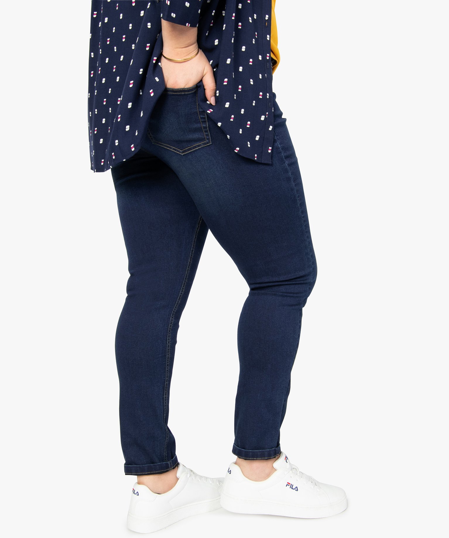 Jegging femme grande taille en coton stretch brut | GEMO