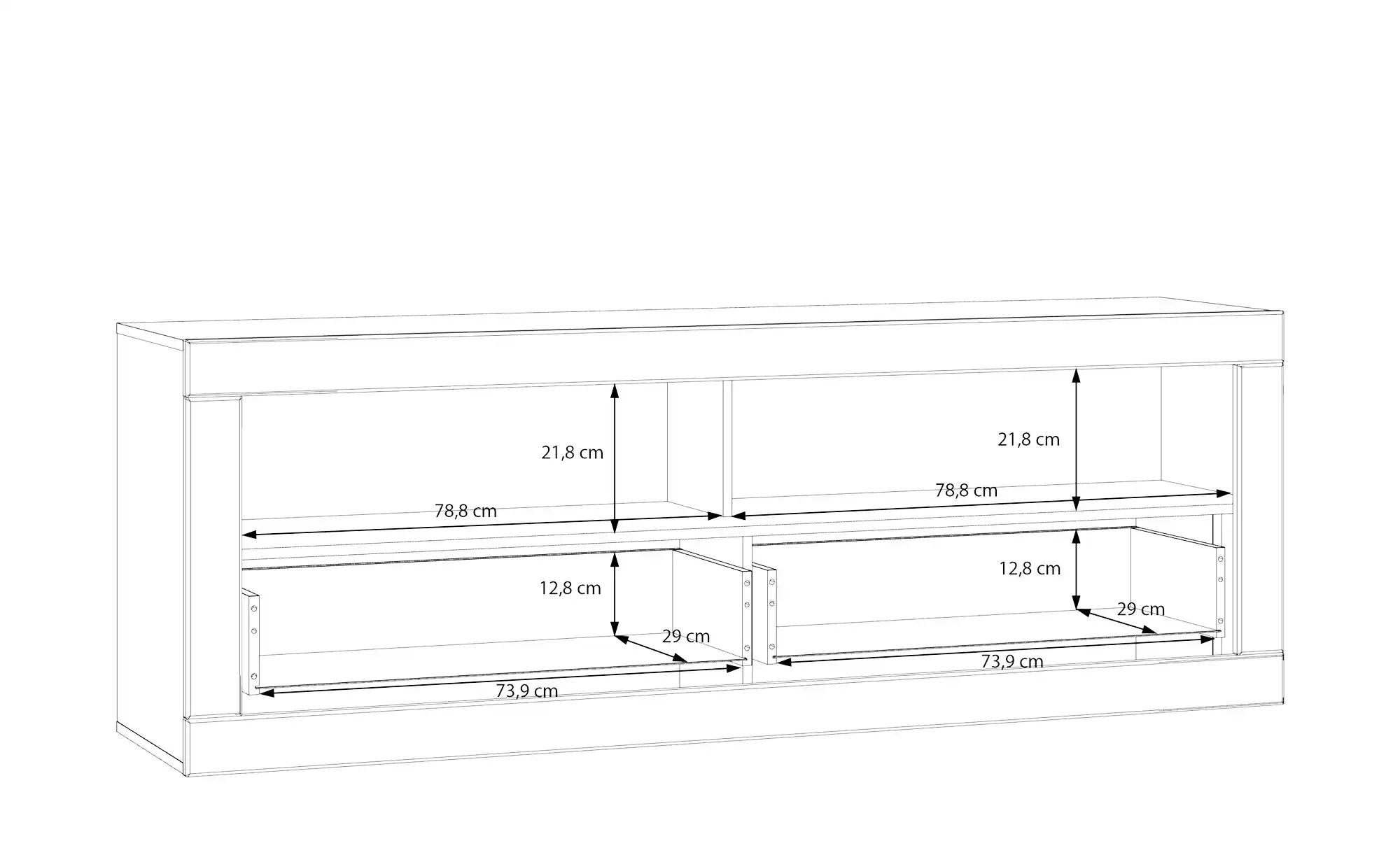 TV-Lowboard Push-to-Open