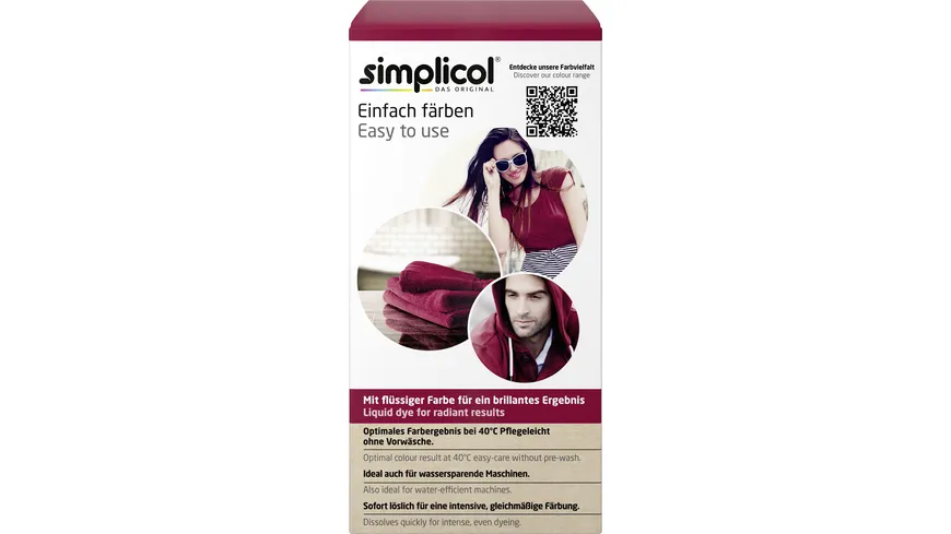 simplicol Textilfarbe intensiv Rubin-Rot 150 ml