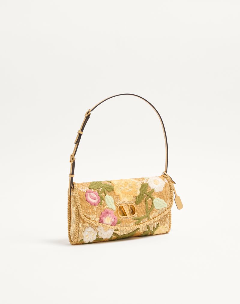 Bolsa de ombro pequena bordada Valentino Garavani Devain