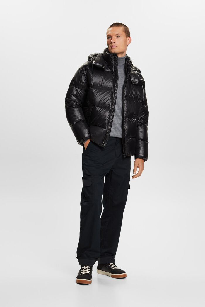 Glänzende Steppjacke mit Daunen