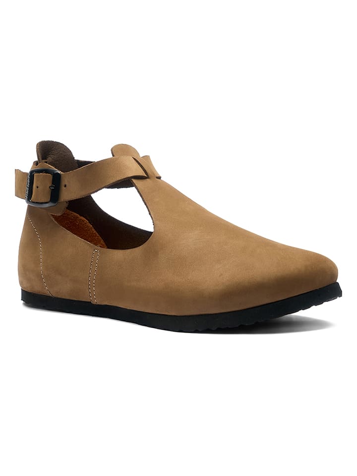Comfortfusse Leder-Ballerinas in Beige günstig kaufen
