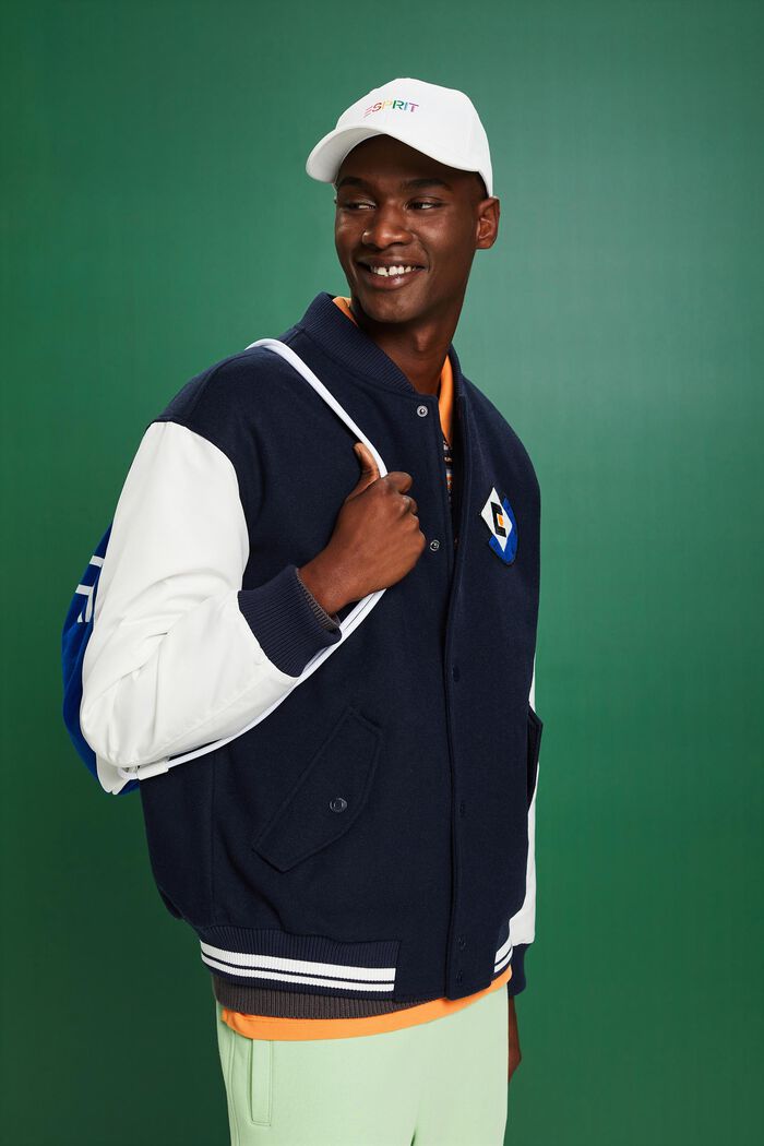 Collegejacke aus Wollmix mit Logo-Patch