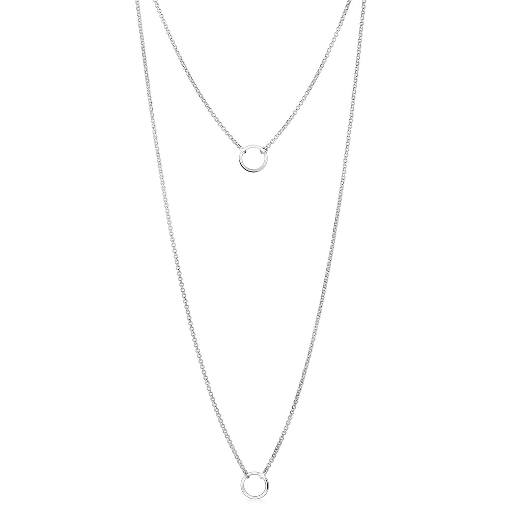 Elli Elli Collier Femme Layer Look Circles en Argent Sterling 925 collier