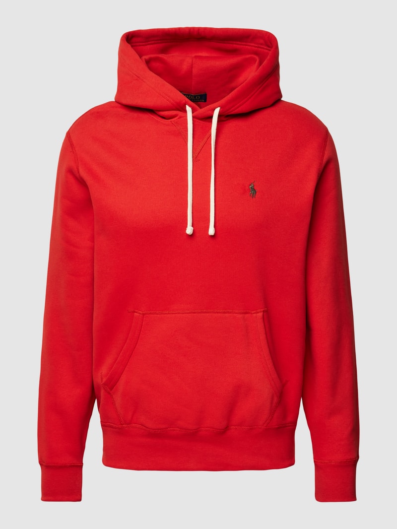 Hoodie mit Label-Stitching in orange