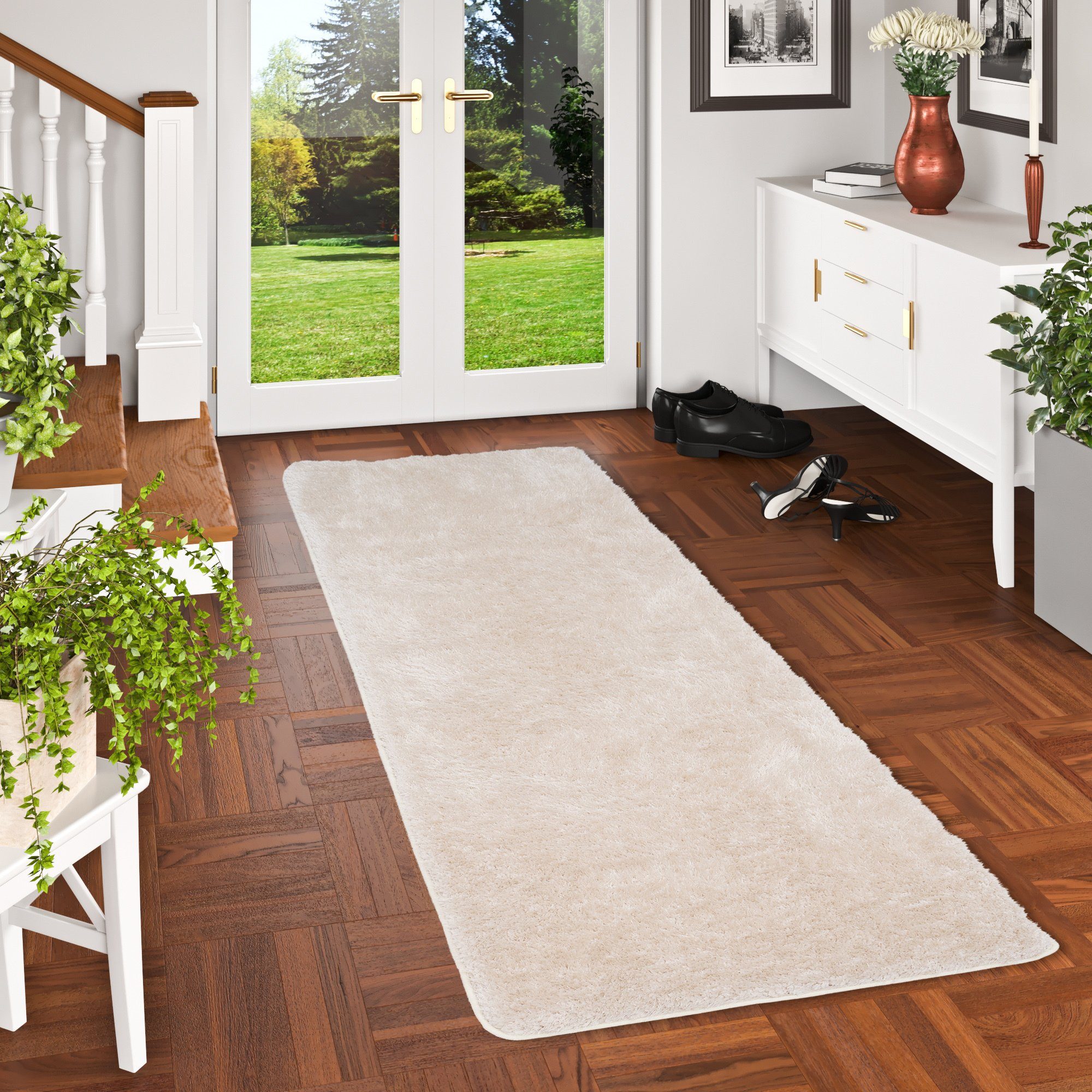 Hochflor-Teppich Hochflor Shaggy Teppich Feeling Mix Läufer, Snapstyle, Rechteckig, Höhe: 48 mm