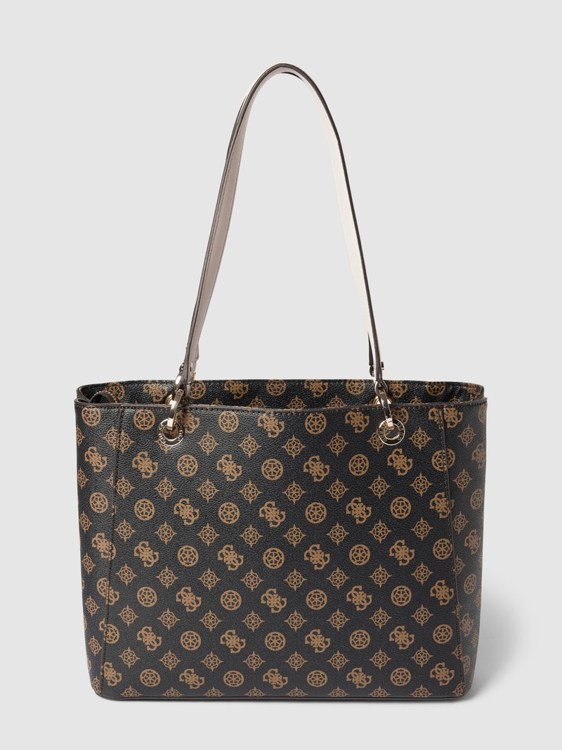 Shopper mit Allover-Print Modell 'NOELLE' in mittelbraun