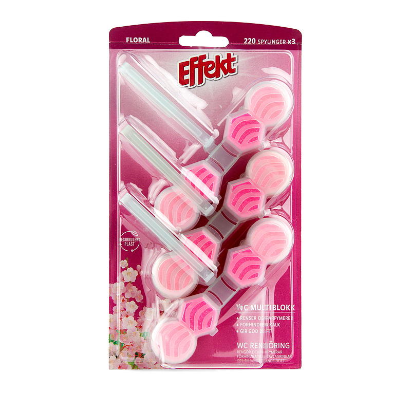 Effekt WC blokk 3-pk Floral Effekt