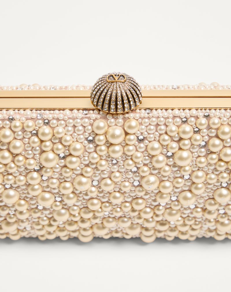 Valentino Garavani Carry Secrets Minaudiere med perler og rhinsten