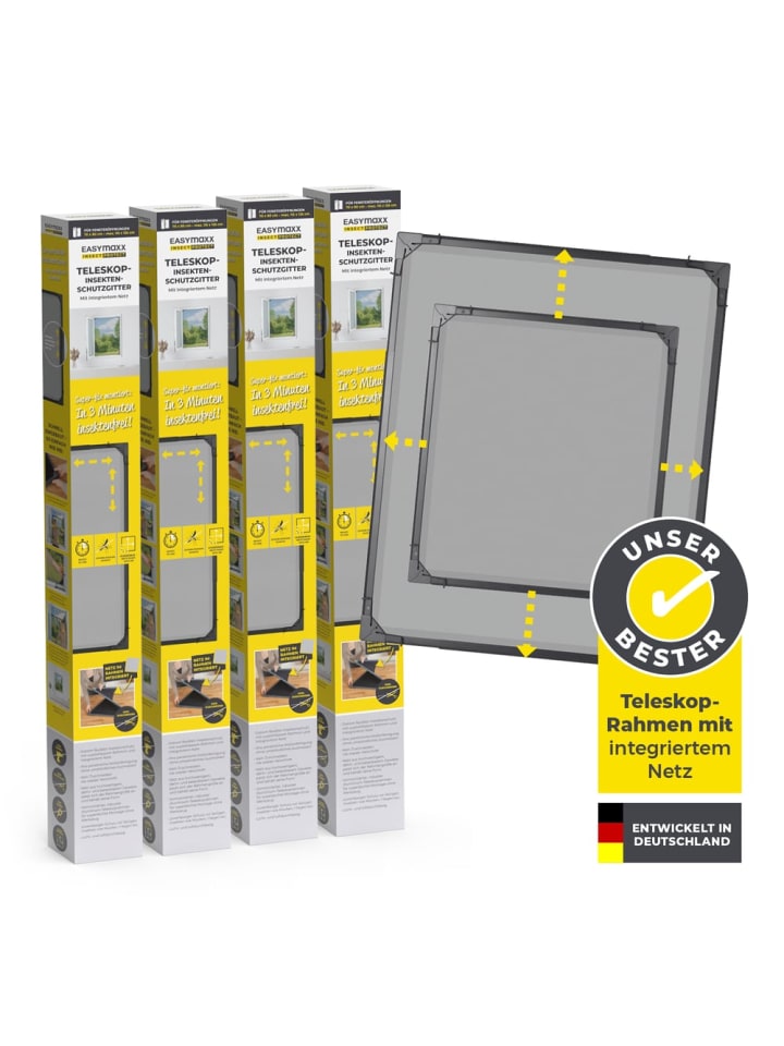 EASYmaxx EASYmaxx Insect Protect - Teleskop-Insektenschutzgitter - anthrazit - 4er-Set günstig kaufen onesize