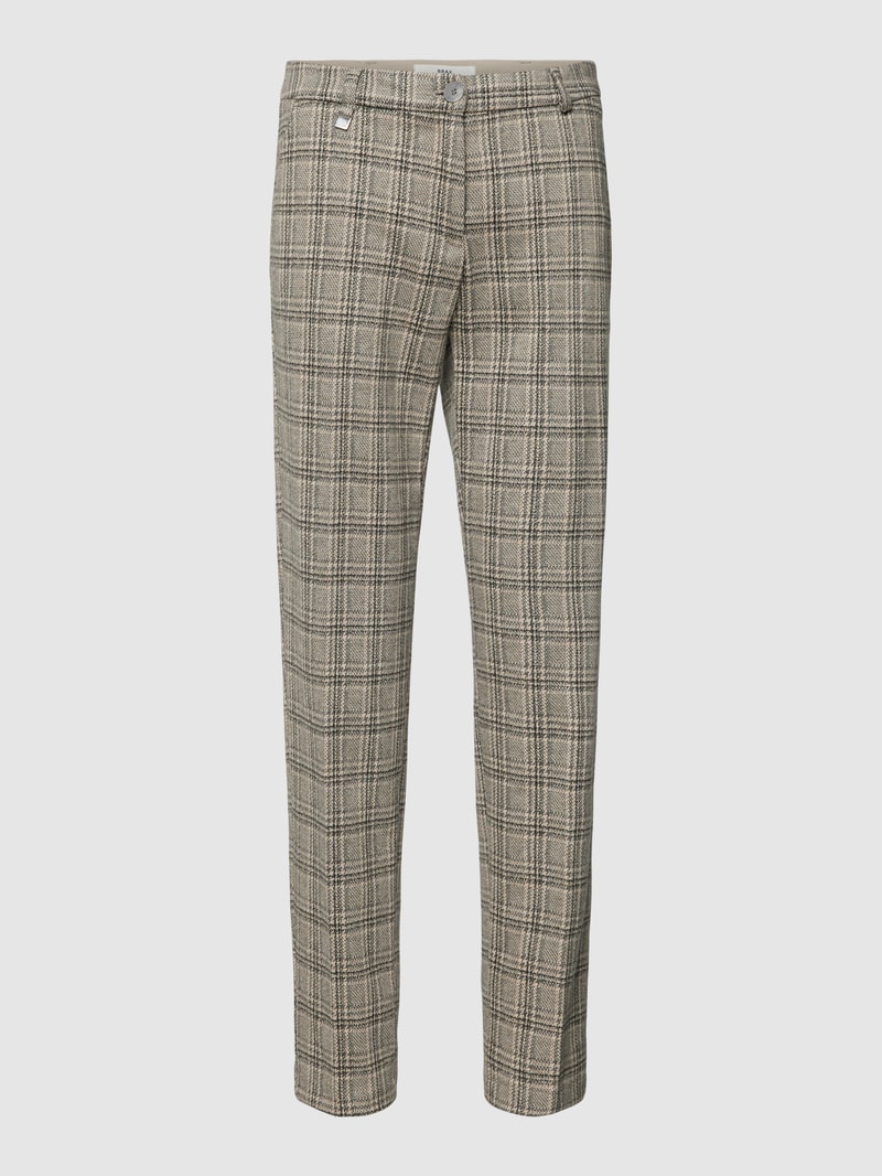 Stoffhose mit Tartan-Karo in verkürzter Passform in dunkelgrau