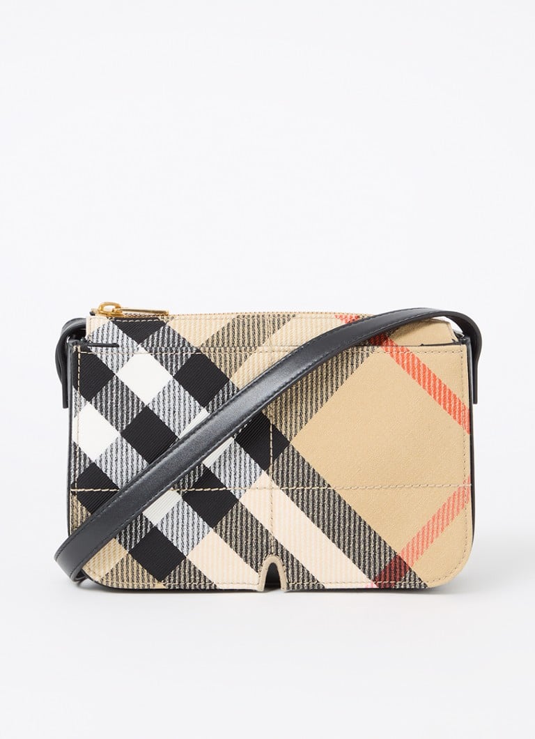 Bolsa transversal Burberry Snip com estampa xadrez e detalhes em couro de bezerro.