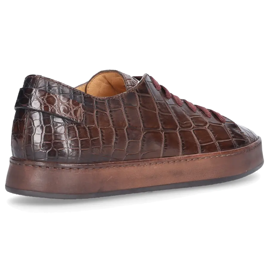 Santoni - Sneaker low 20756 Krokodilleder - braun