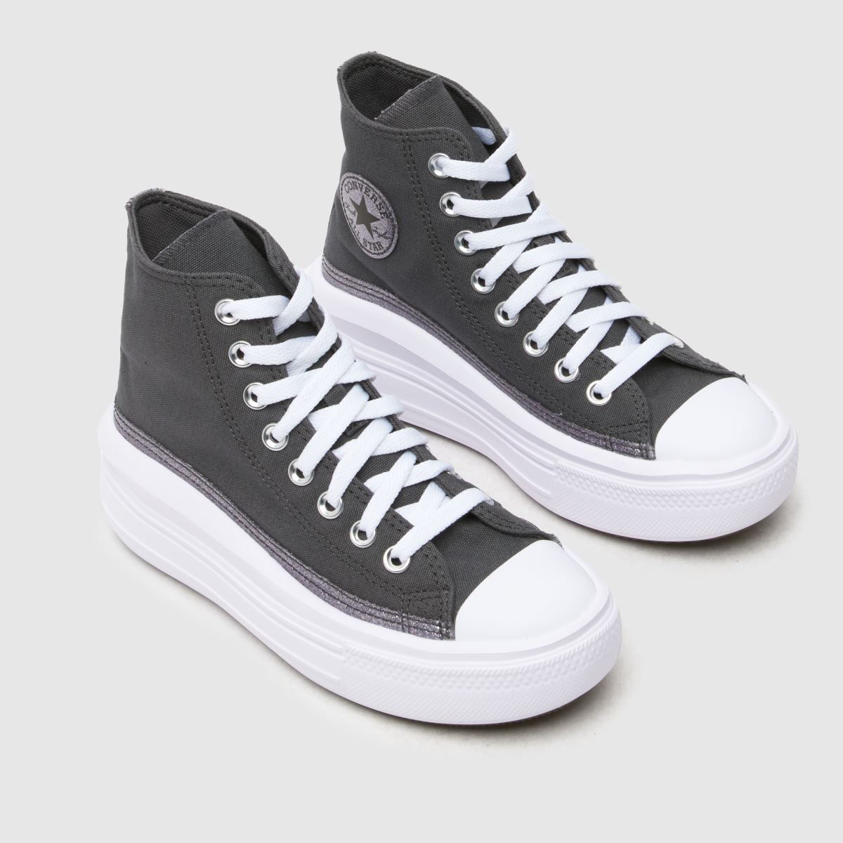 Converse svarta all star move hi glitter flickor ungdomsskor